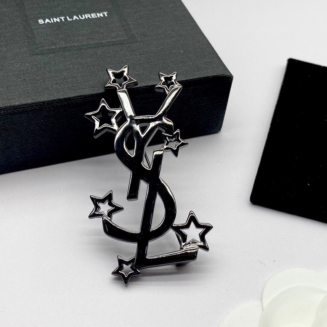 Saint Laurent YSL Logo Brooch - PerfectKickZ