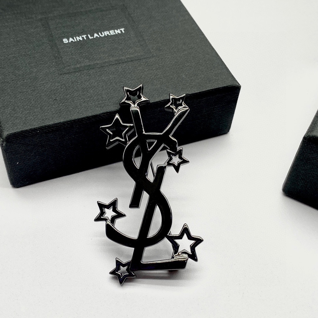 Saint Laurent YSL Logo Brooch - PerfectKickZ