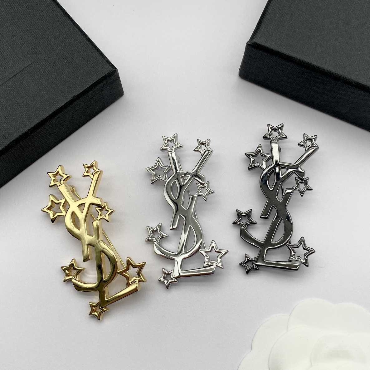 Saint Laurent YSL Logo Brooch - PerfectKickZ