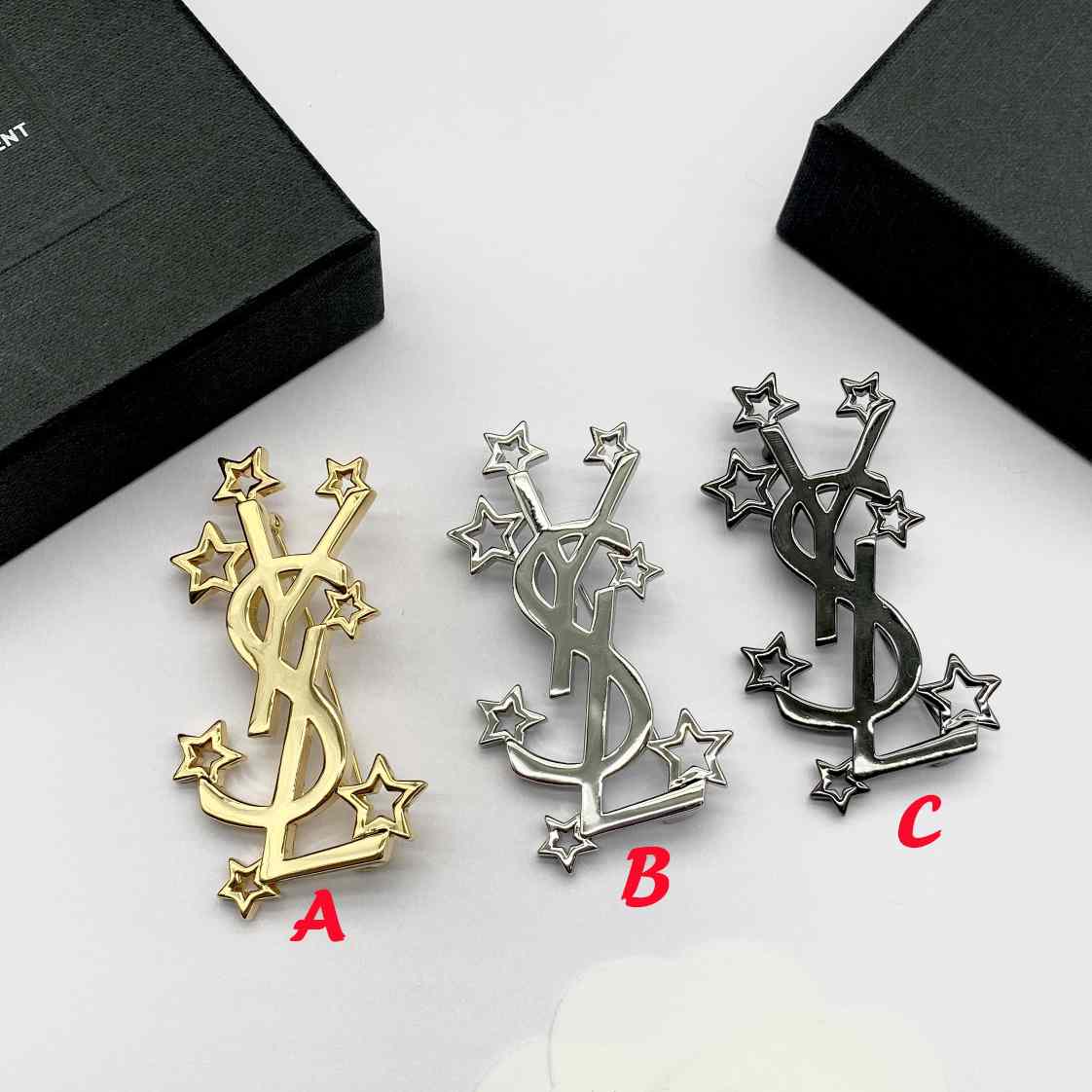 Saint Laurent YSL Logo Brooch - PerfectKickZ