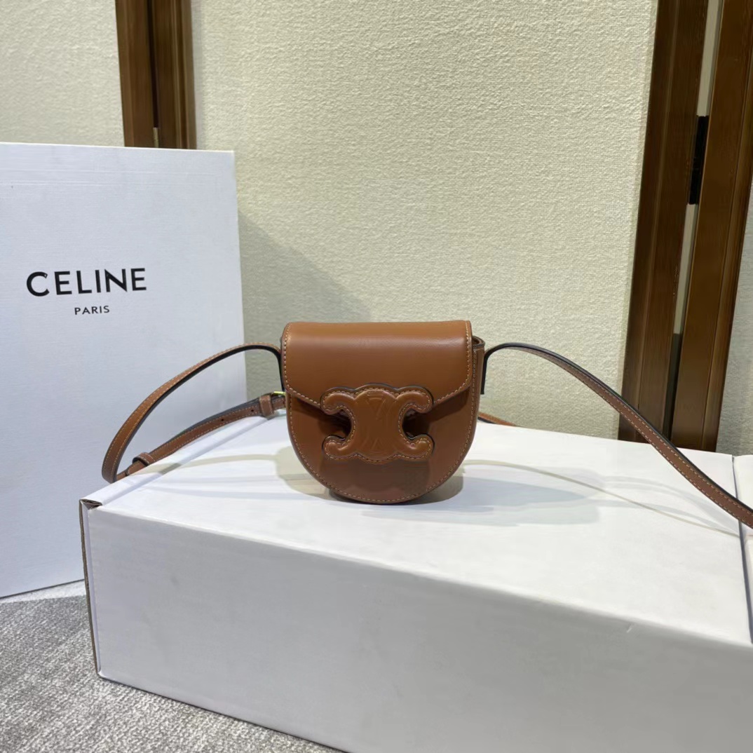 Celine Mini Besace Cuir Triomphe In Smooth Calfskin(11-10-5cm) - PerfectKickZ