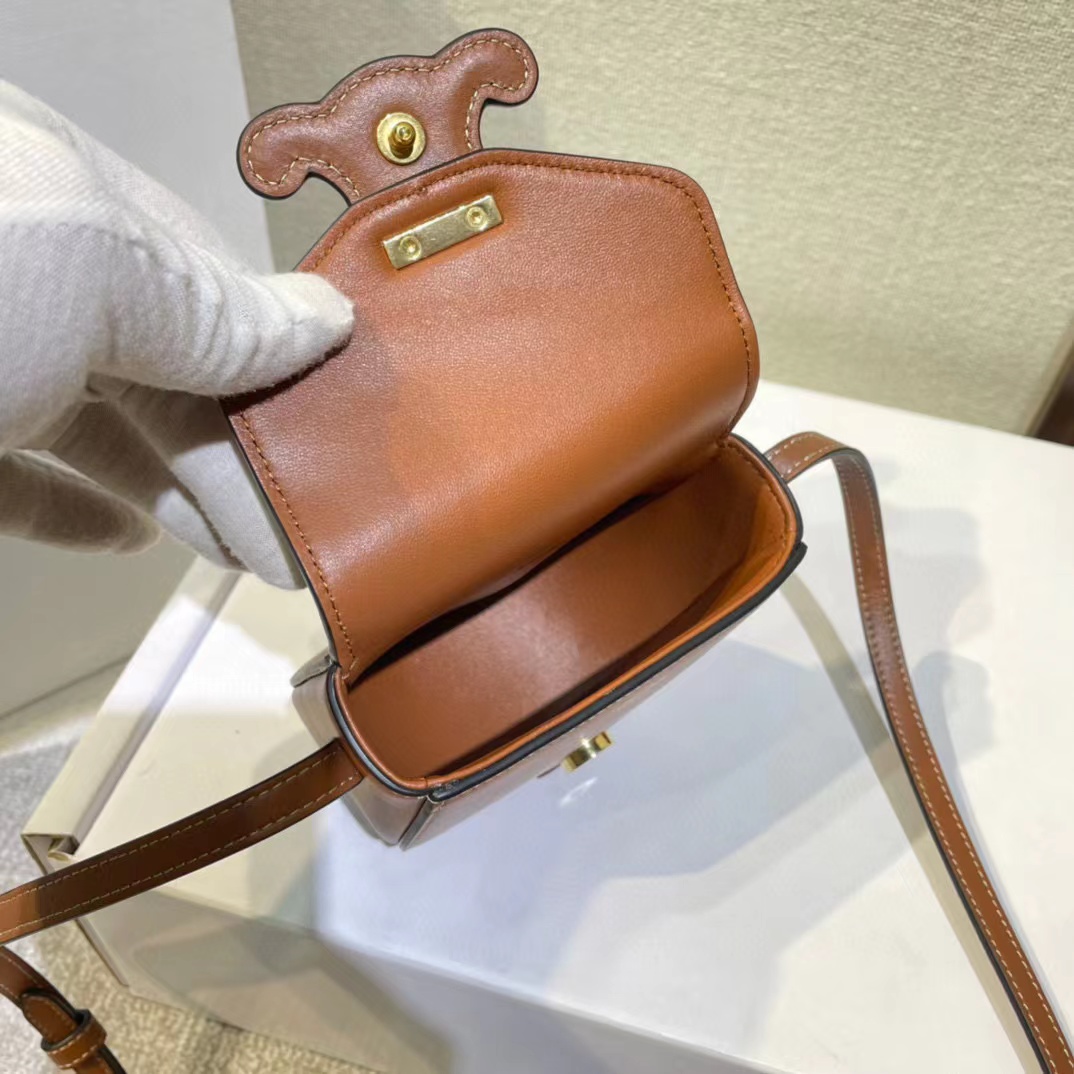 Celine Mini Besace Cuir Triomphe In Smooth Calfskin(11-10-5cm) - PerfectKickZ