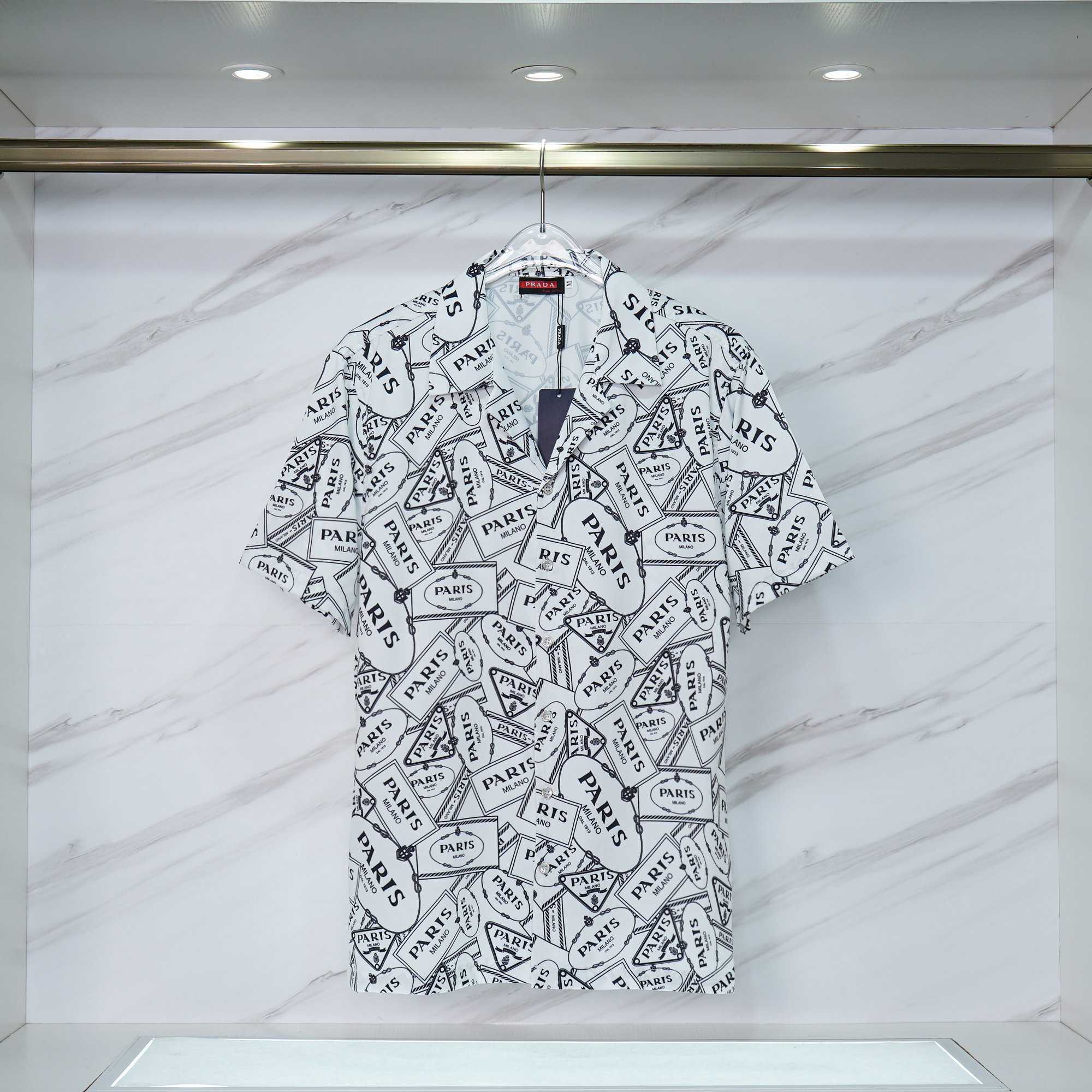 Prada Logo Short Sleeve Shirt & Shorts - PerfectKickZ