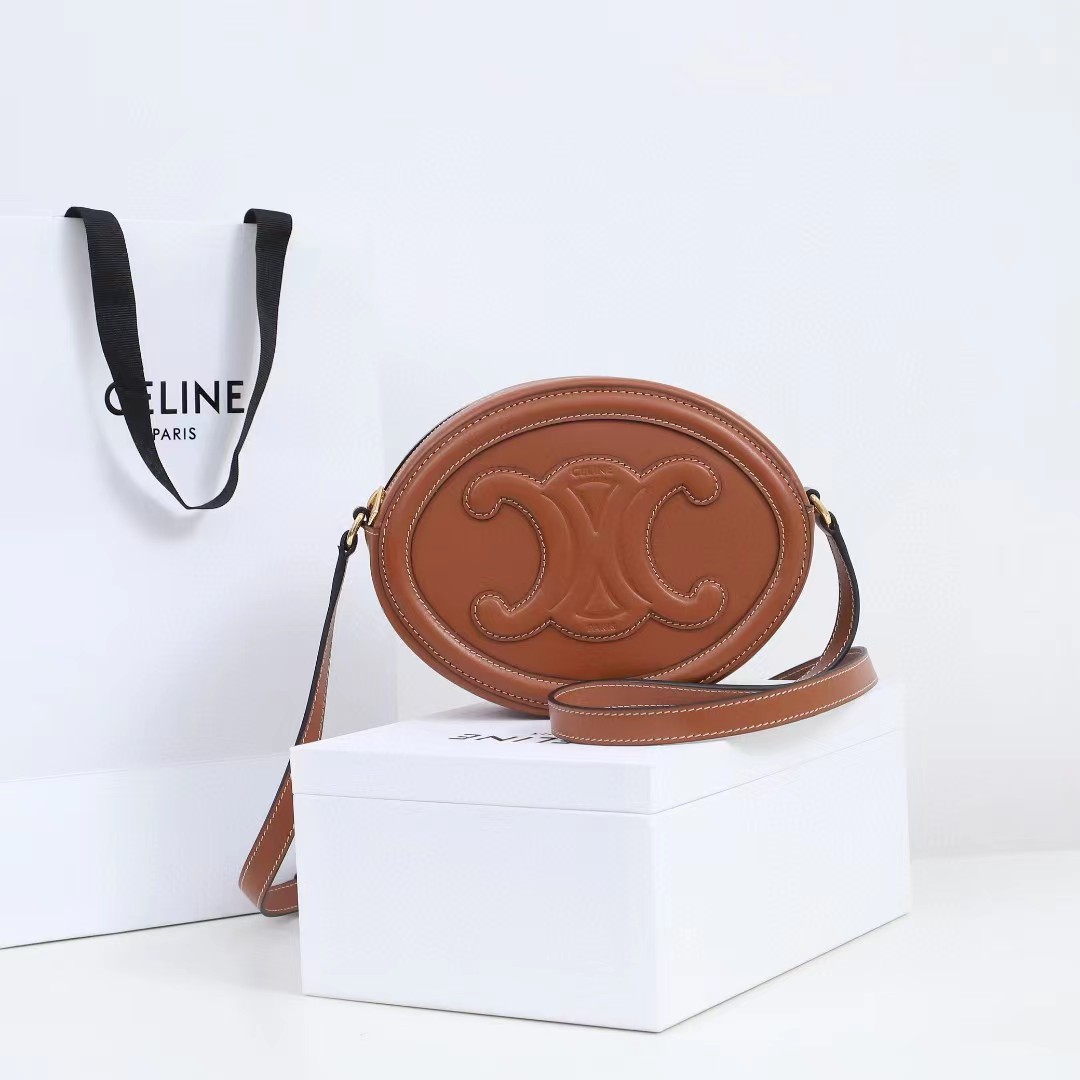 Celine Oval Bag Cuir Triomphe In Smooth Calfskin Tan - PerfectKickZ