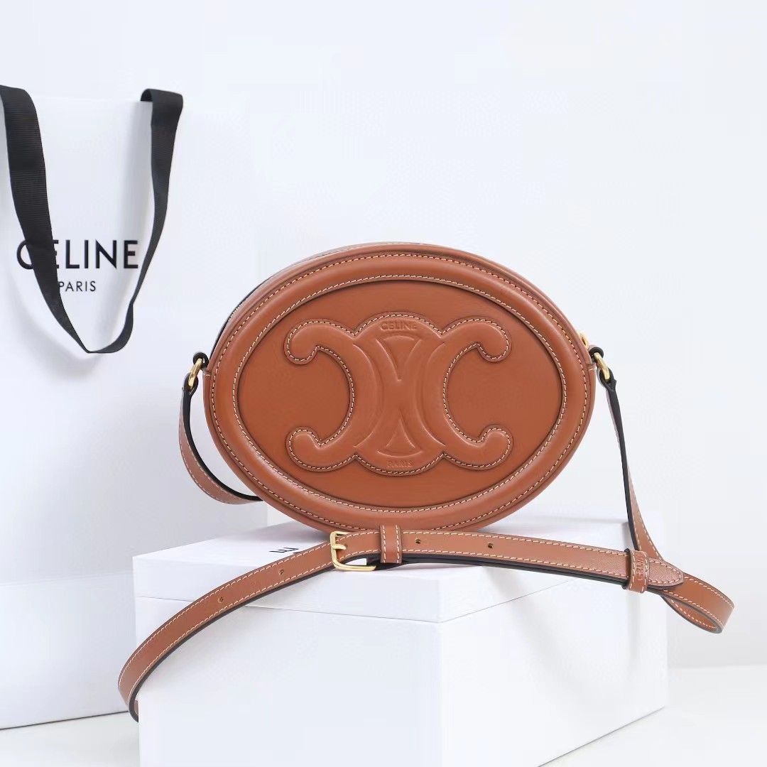 Celine Oval Bag Cuir Triomphe In Smooth Calfskin Tan - PerfectKickZ