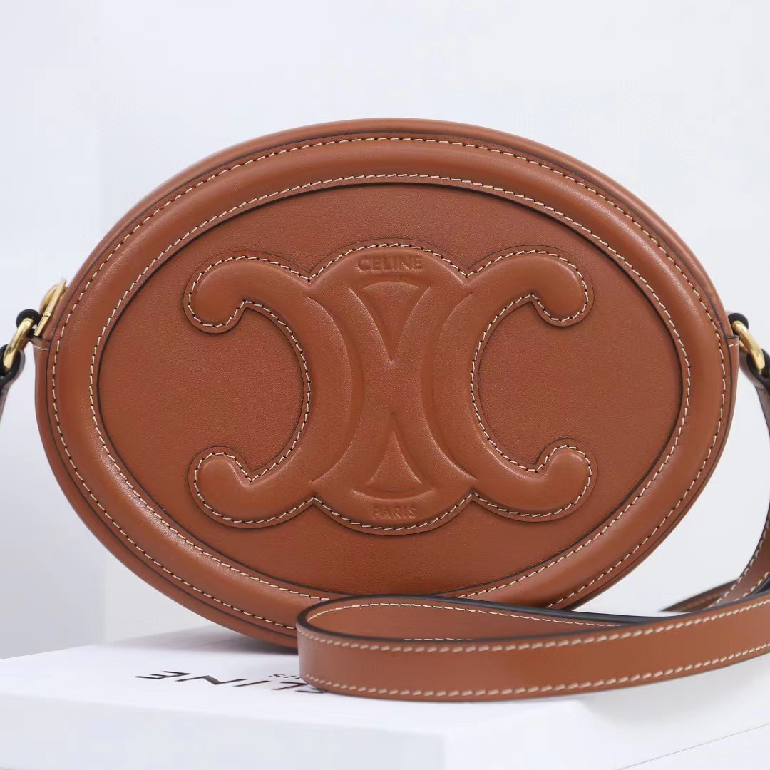 Celine Oval Bag Cuir Triomphe In Smooth Calfskin Tan - PerfectKickZ