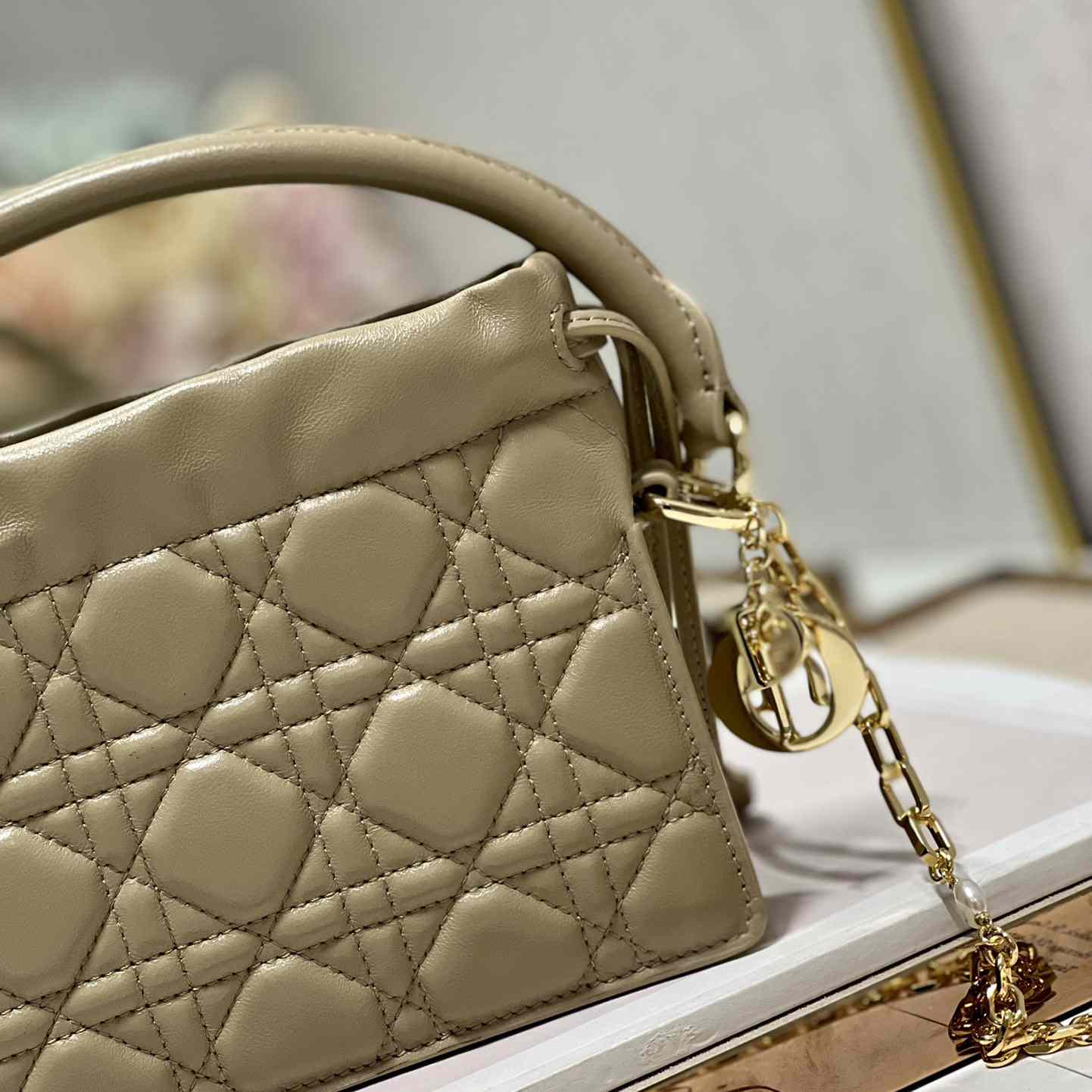 Dior Lady Dior Top Handle Drawstring Mini Bag - PerfectKickZ