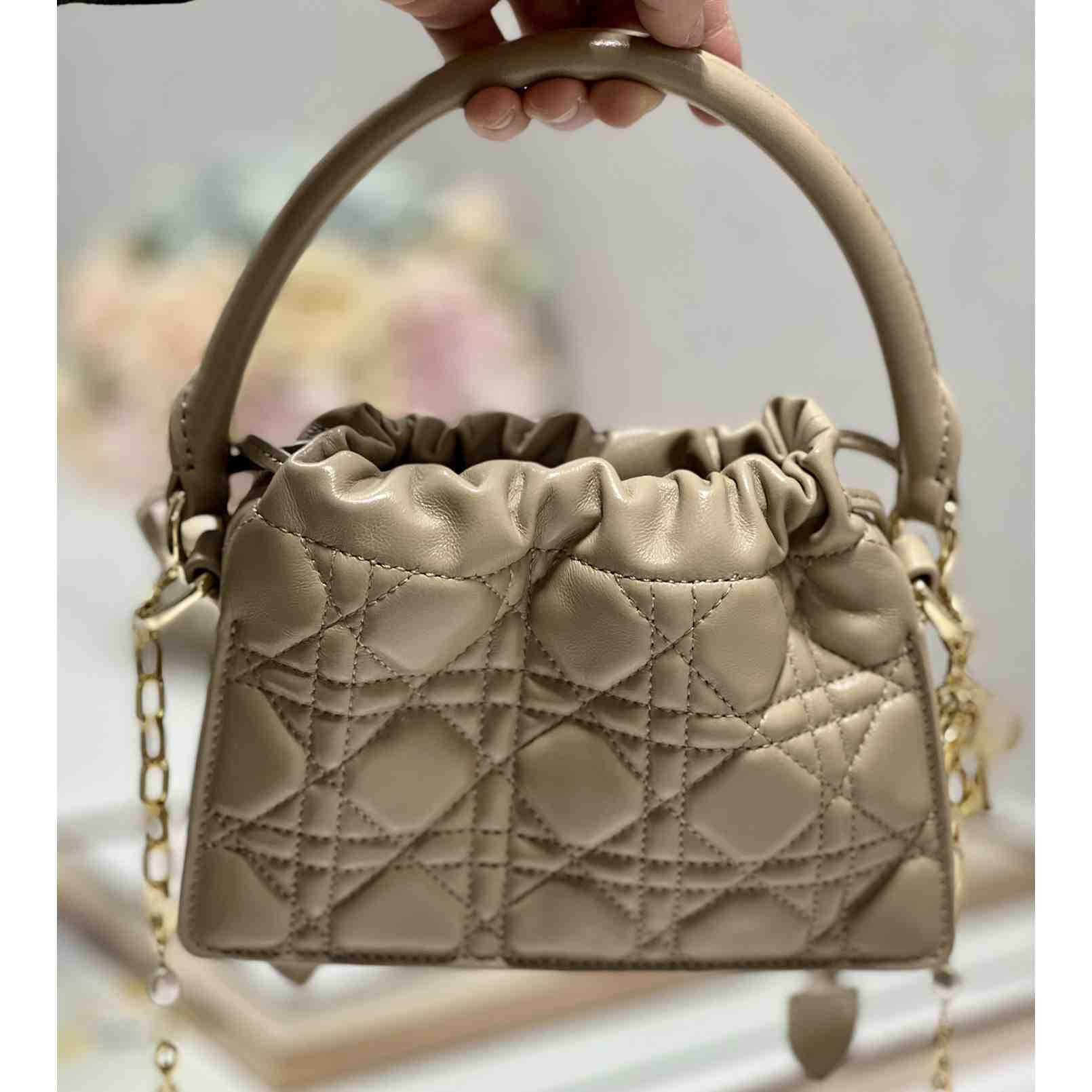 Dior Lady Dior Top Handle Drawstring Mini Bag - PerfectKickZ