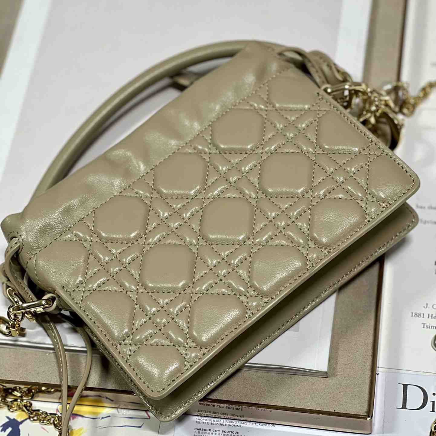 Dior Lady Dior Top Handle Drawstring Mini Bag - PerfectKickZ