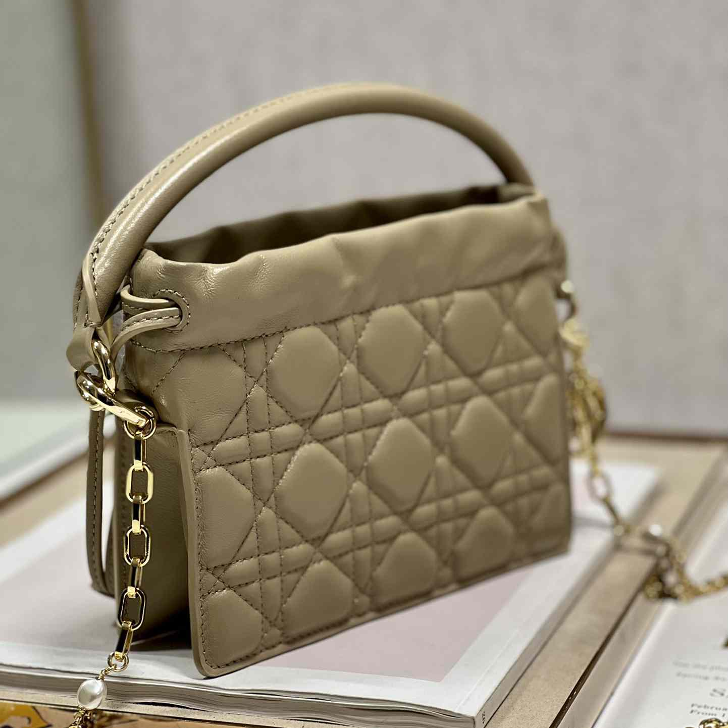 Dior Lady Dior Top Handle Drawstring Mini Bag - PerfectKickZ