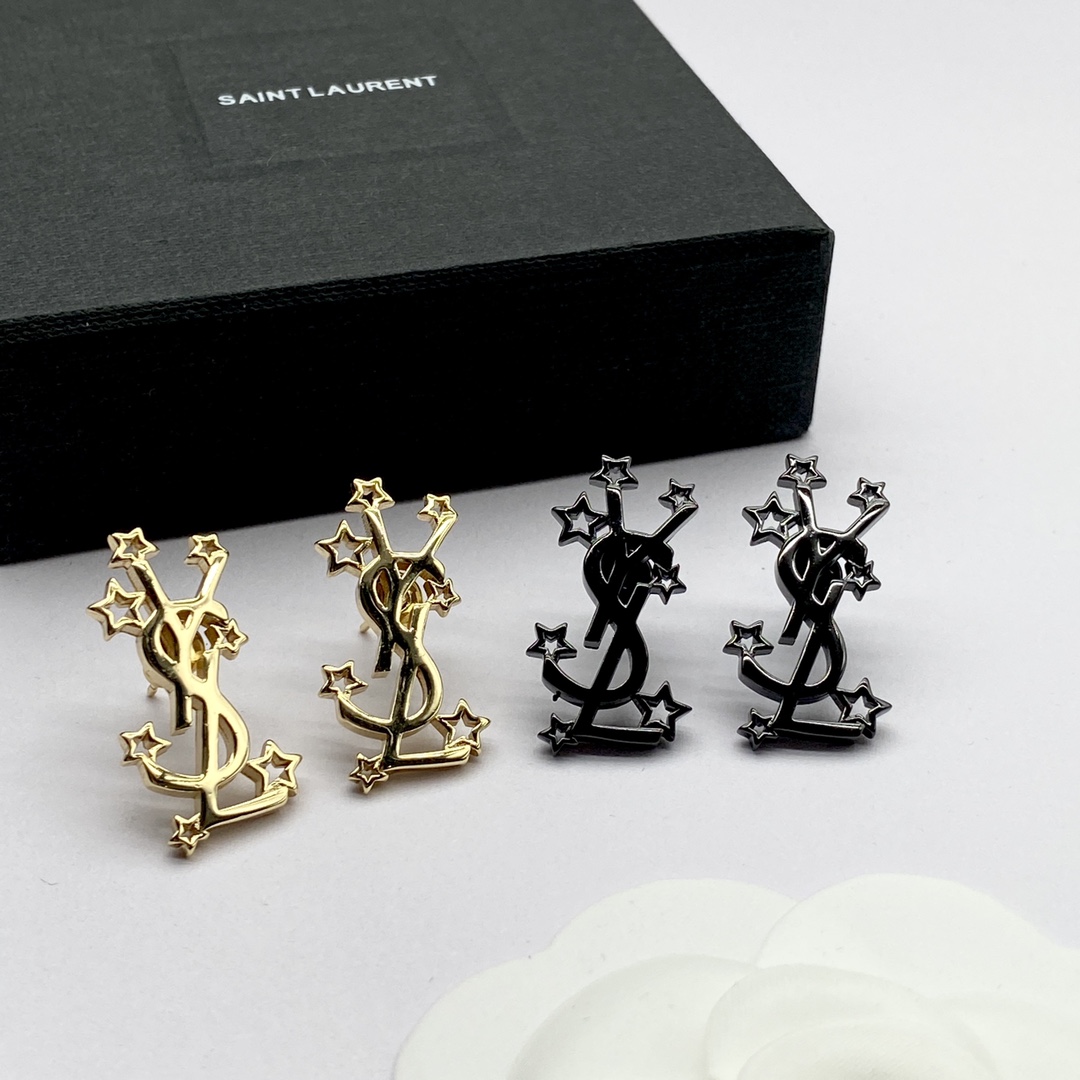 Saint Laurent YSL Logo Earrings - PerfectKickZ