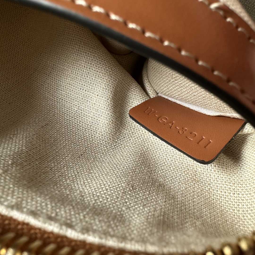 Celine Small Boston Cuir Triomphe In Textile And Calfskin Natural/Tan - PerfectKickZ