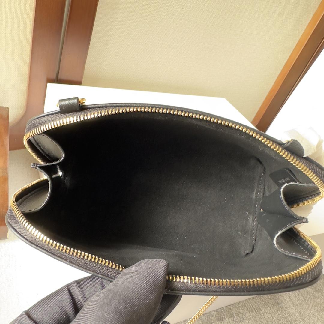 Celine Clutch On Chain Cuir Triomphe In Smooth Calfskin Black - PerfectKickZ