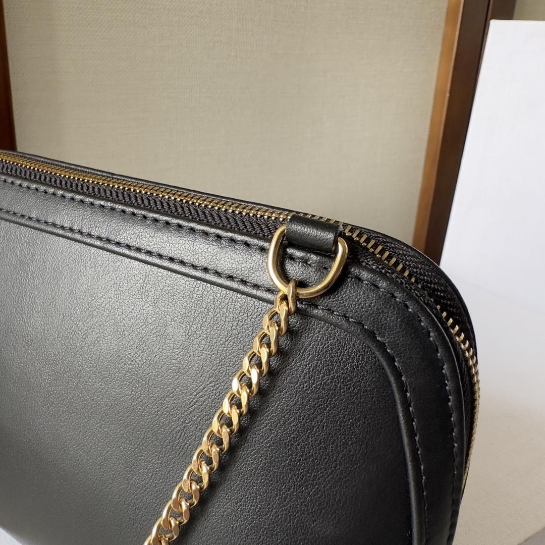 Celine Clutch On Chain Cuir Triomphe In Smooth Calfskin Black - PerfectKickZ
