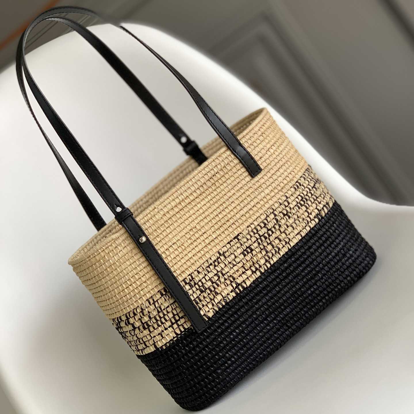 Loewe Small Square Basket bag In Raffia And Calfskin (30*21*11cm) - PerfectKickZ