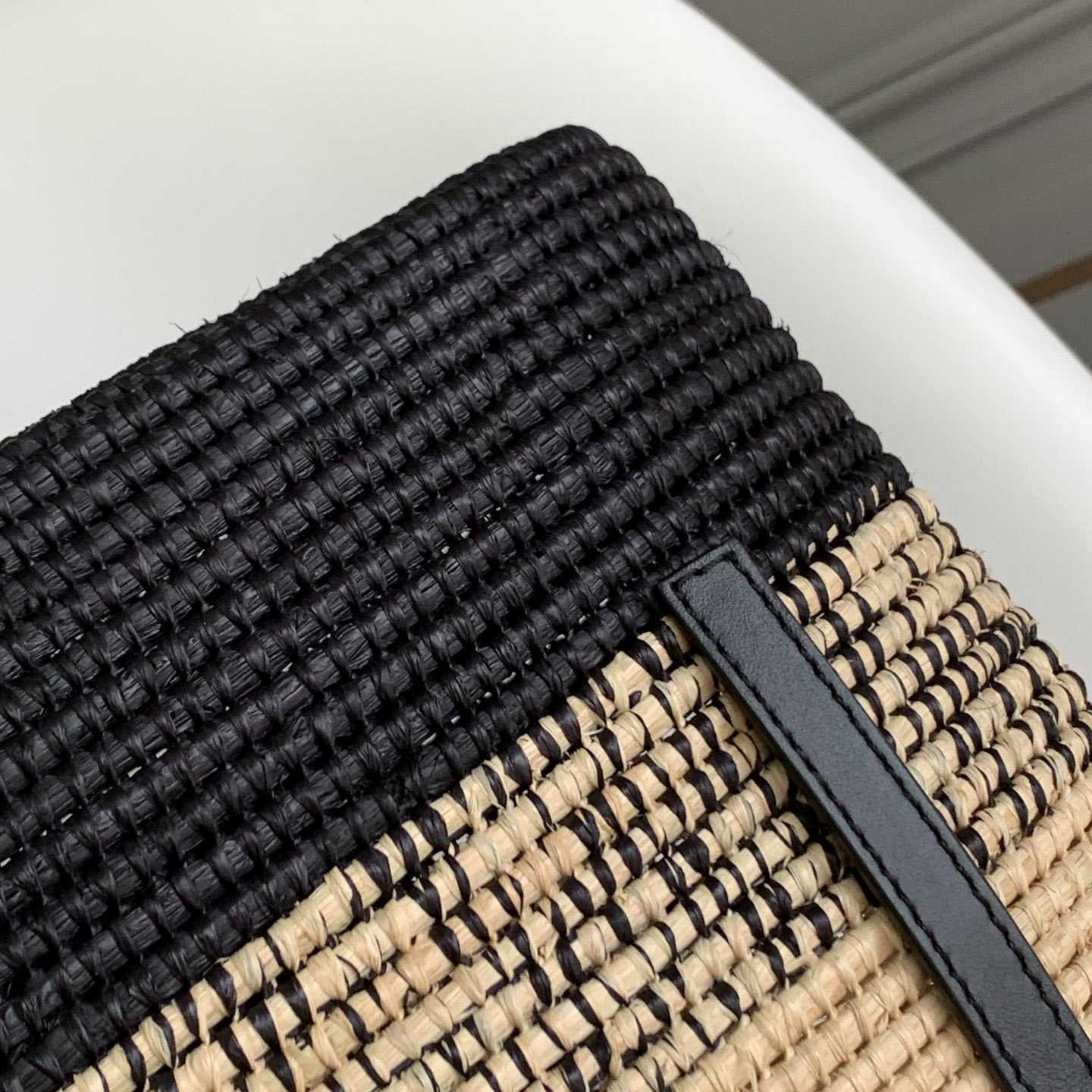 Loewe Small Square Basket bag In Raffia And Calfskin (30*21*11cm) - PerfectKickZ