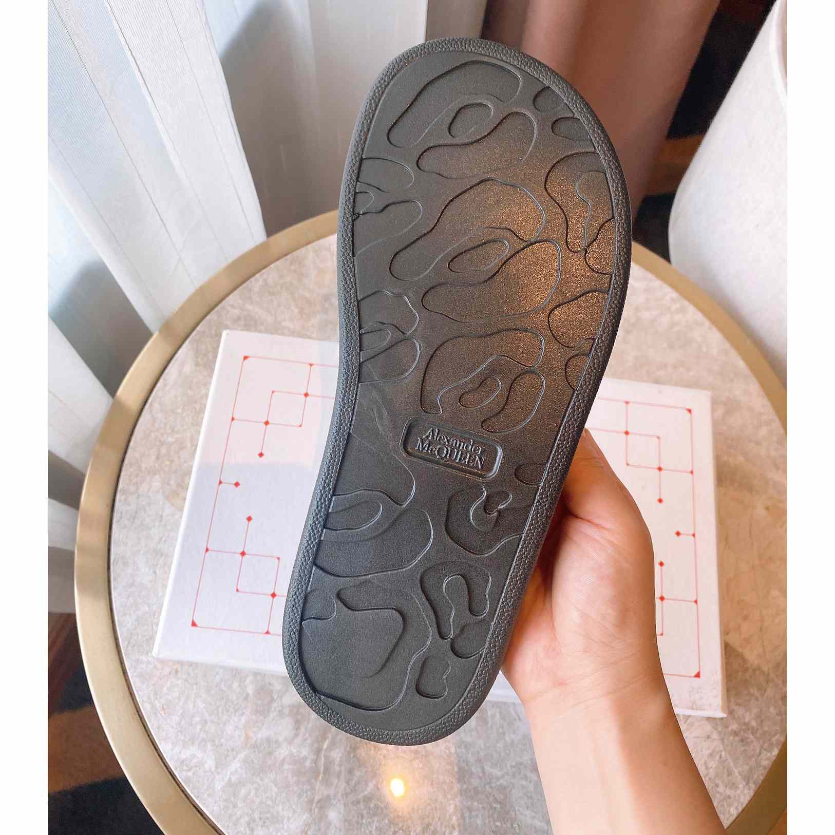 Alexander Mqueen Oversized Hybrid Signature Slide In Black - PerfectKickZ