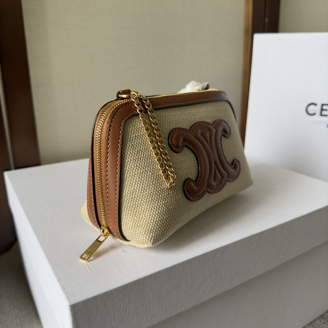 Celine Clutch On Chain Cuir Triomphe Natural / Tan - PerfectKickZ