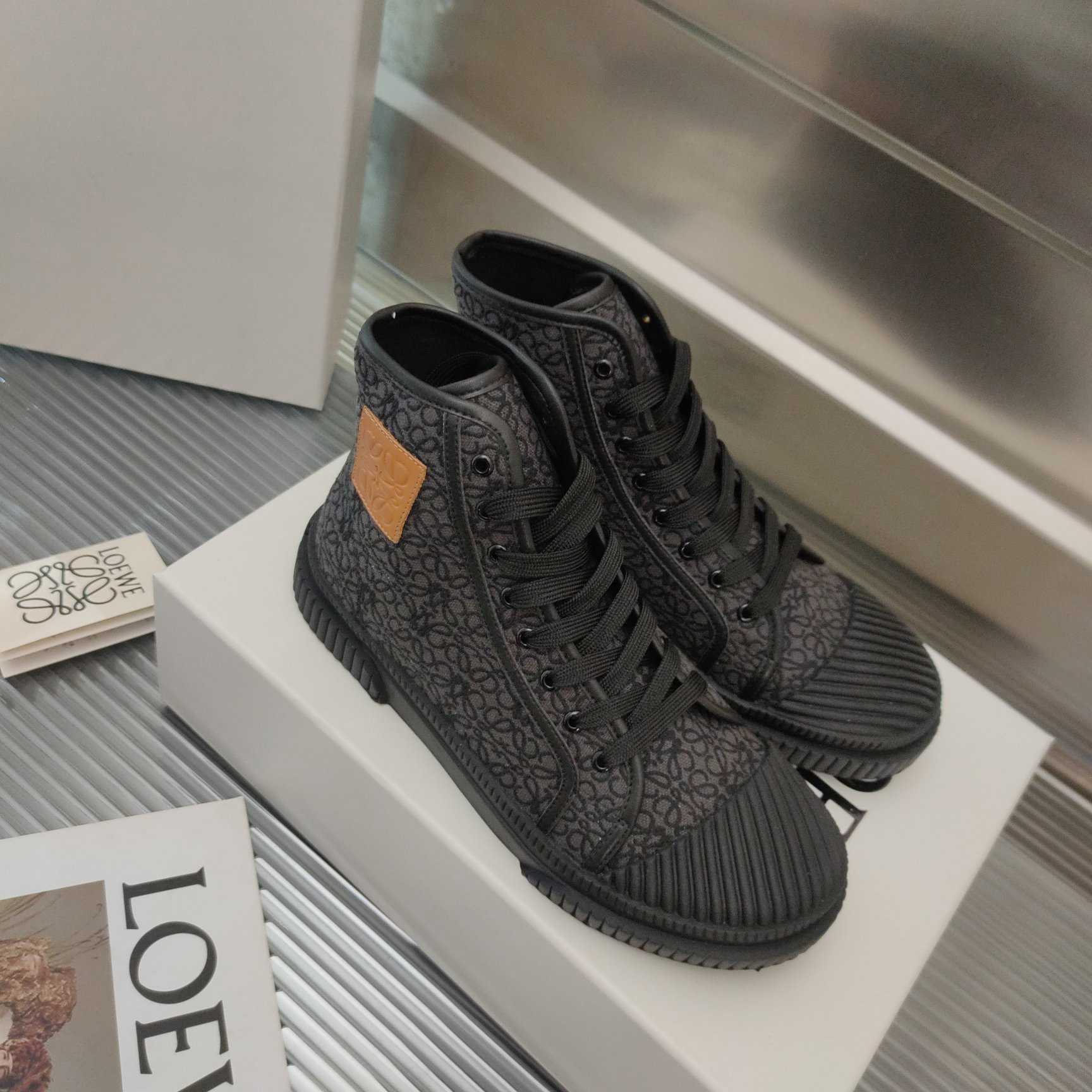 Loewe Anagram High Top Sneaker In Canvas - PerfectKickZ
