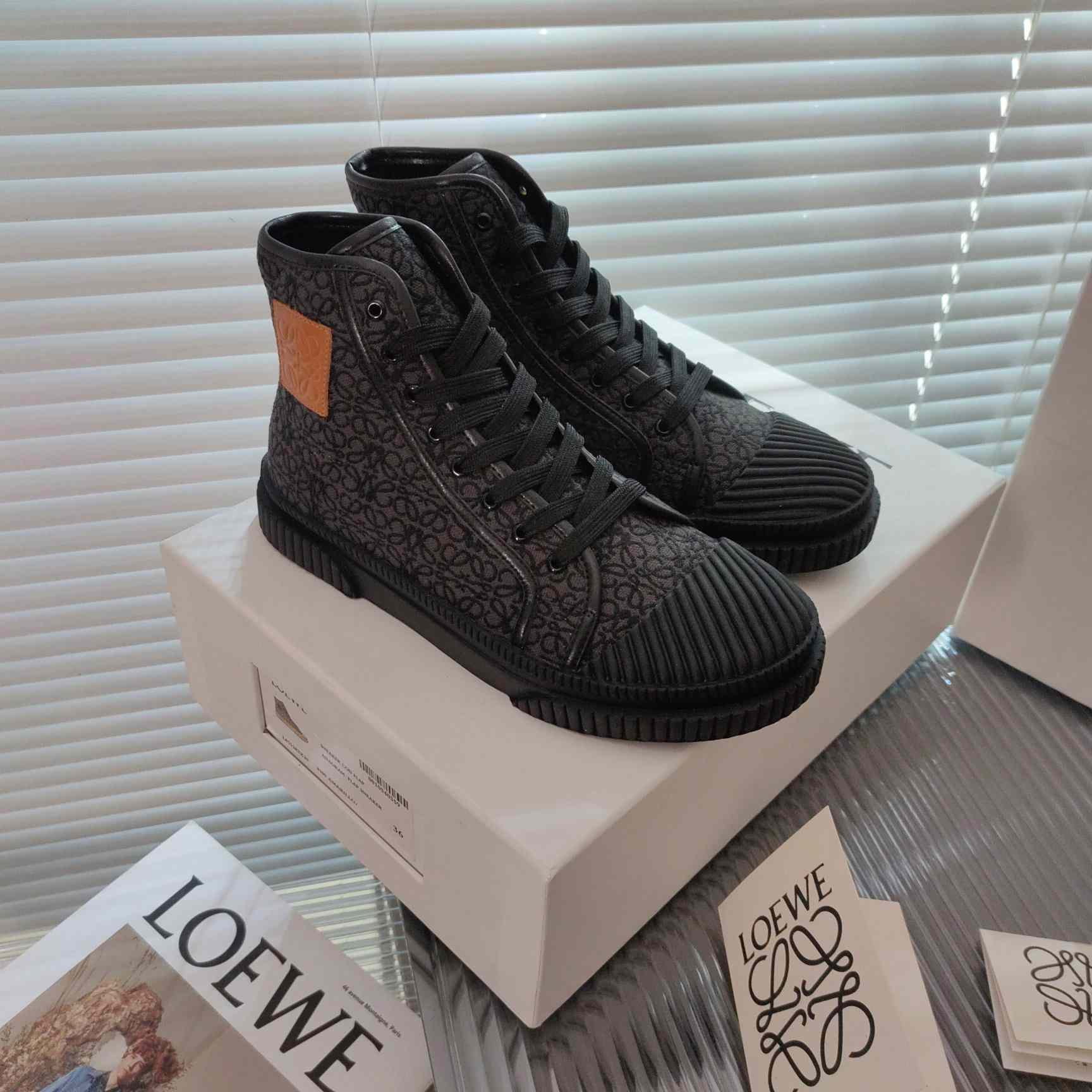 Loewe Anagram High Top Sneaker In Canvas - PerfectKickZ