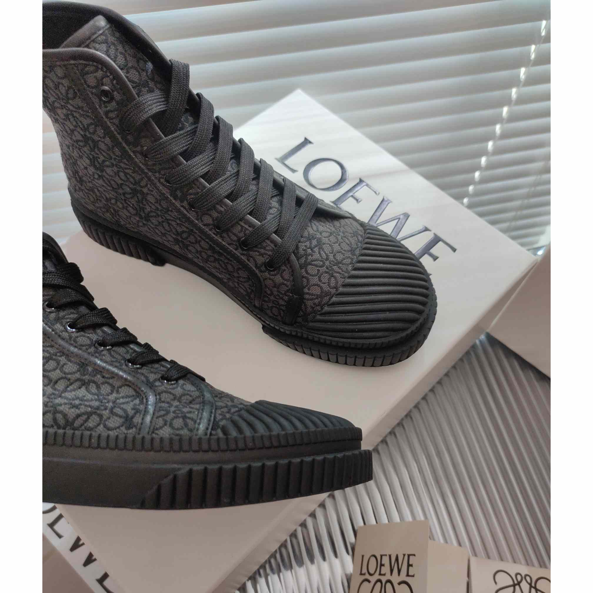 Loewe Anagram High Top Sneaker In Canvas - PerfectKickZ