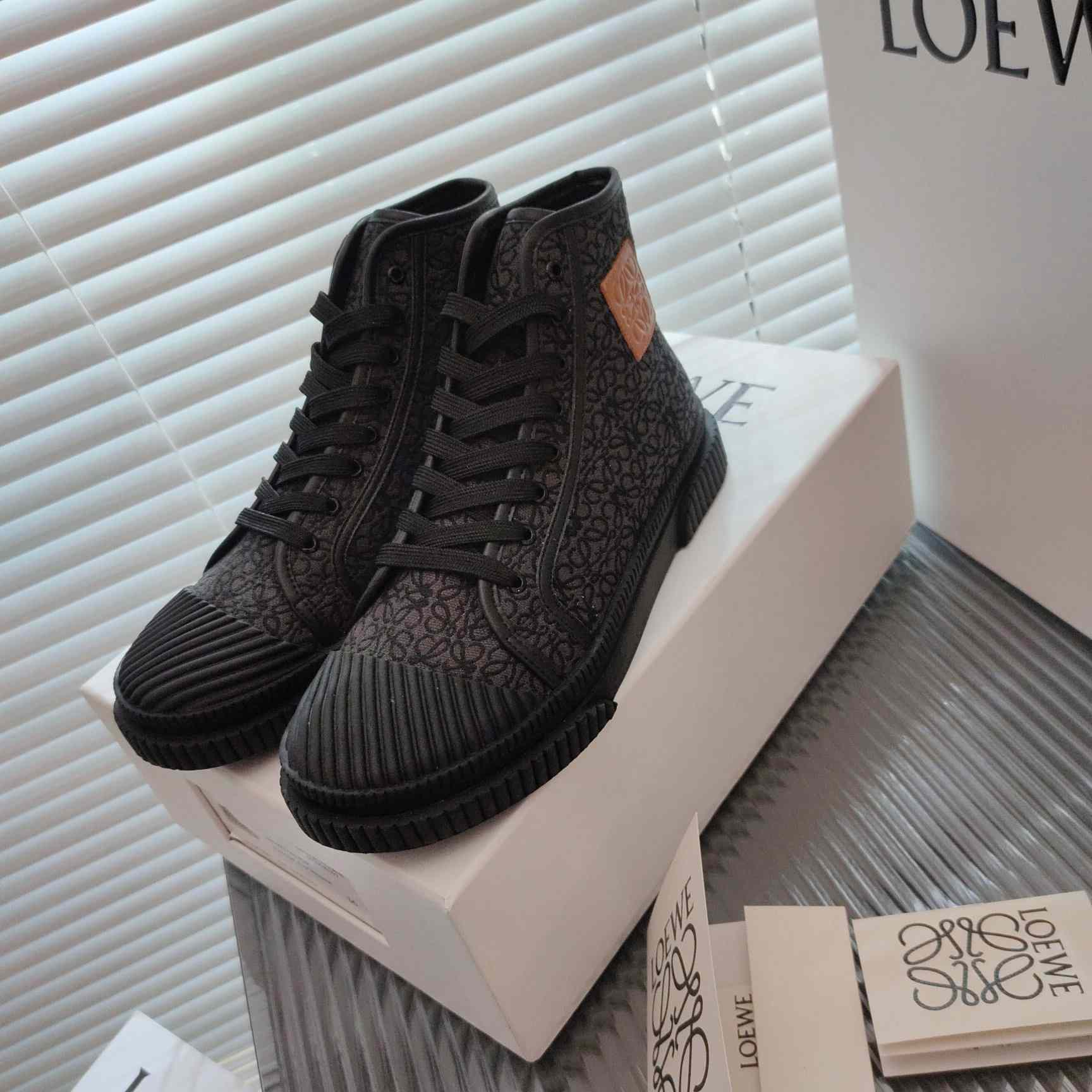 Loewe Anagram High Top Sneaker In Canvas - PerfectKickZ