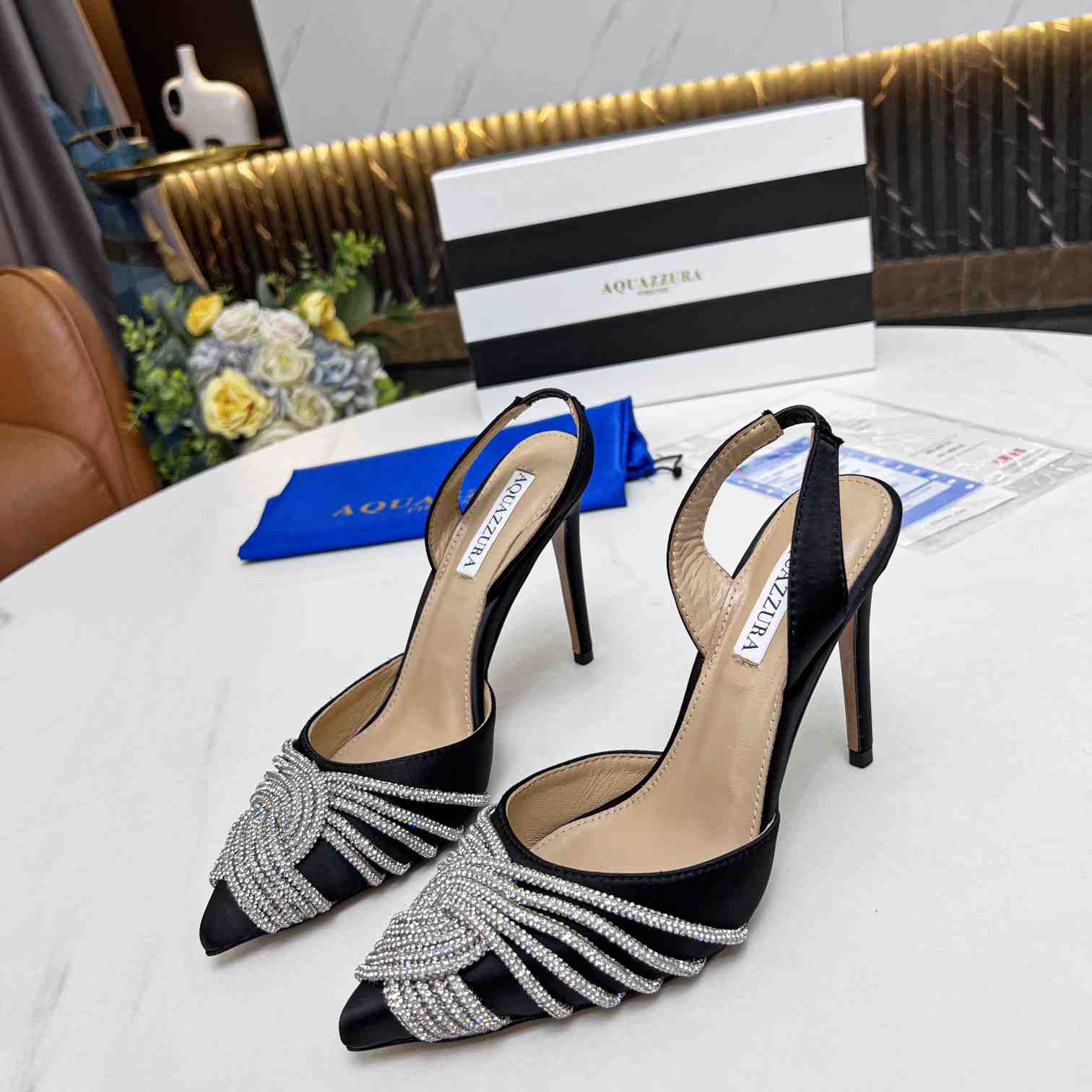 Aquazzura Gatsby Sling Satin - PerfectKickZ