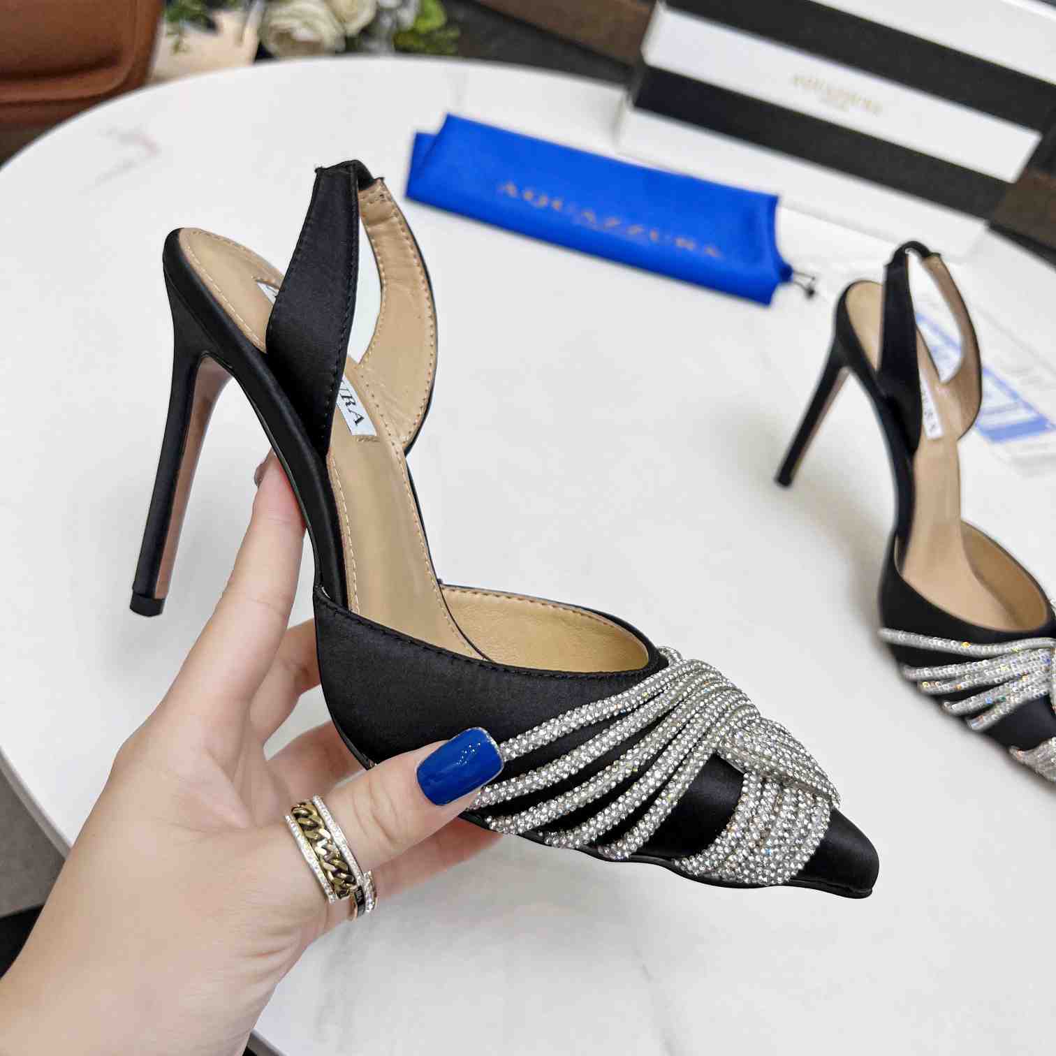 Aquazzura Gatsby Sling Satin - PerfectKickZ