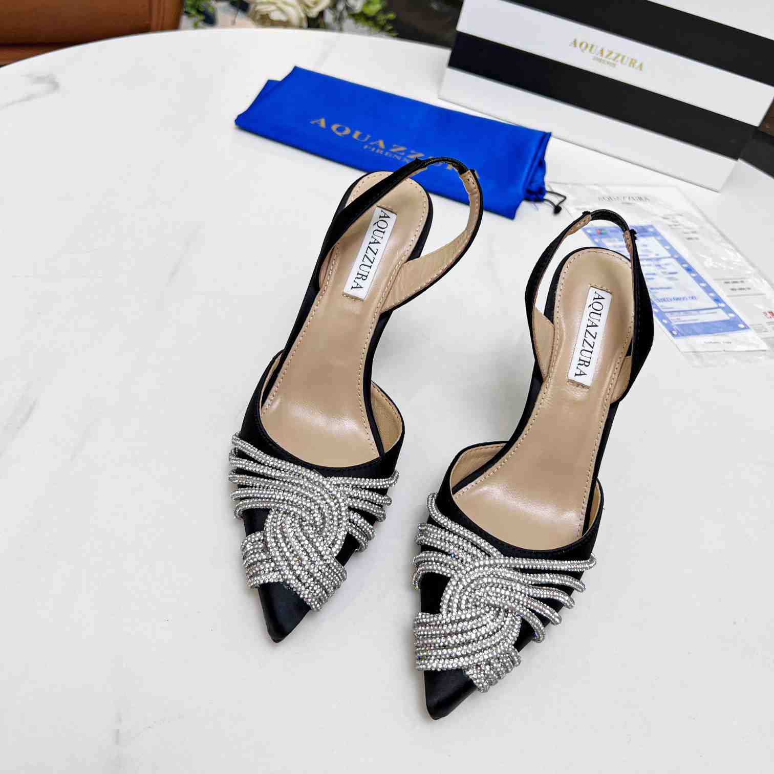Aquazzura Gatsby Sling Satin - PerfectKickZ