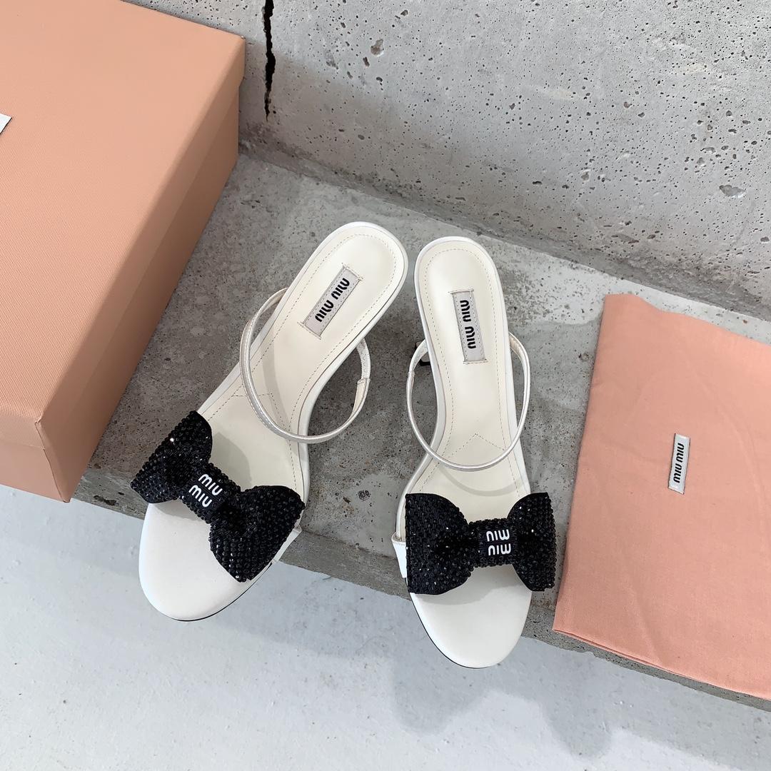 Miu Miu Satin Bow Sandals - PerfectKickZ