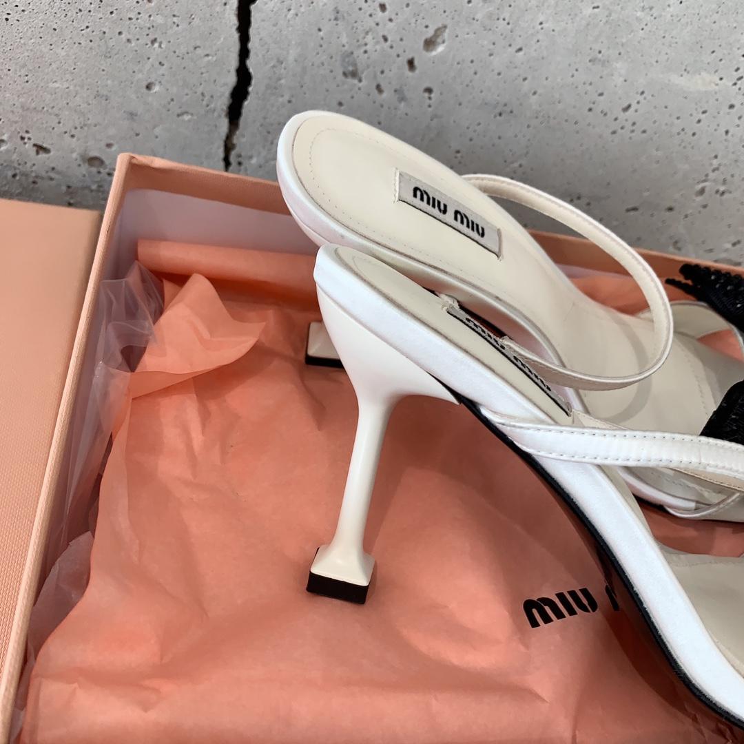 Miu Miu Satin Bow Sandals - PerfectKickZ