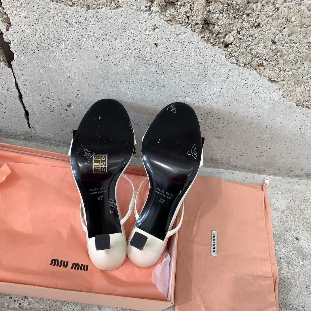 Miu Miu Satin Bow Sandals - PerfectKickZ