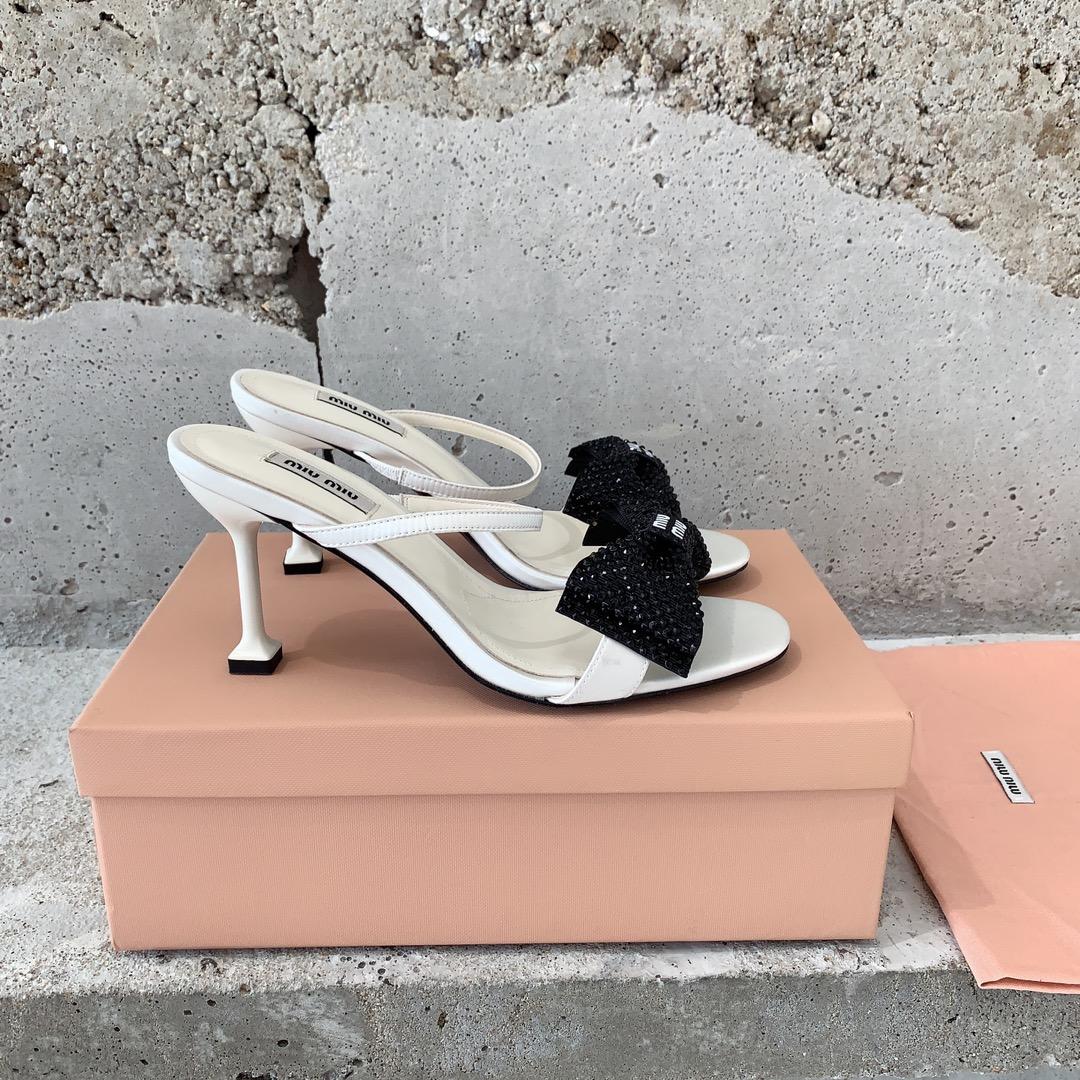Miu Miu Satin Bow Sandals - PerfectKickZ