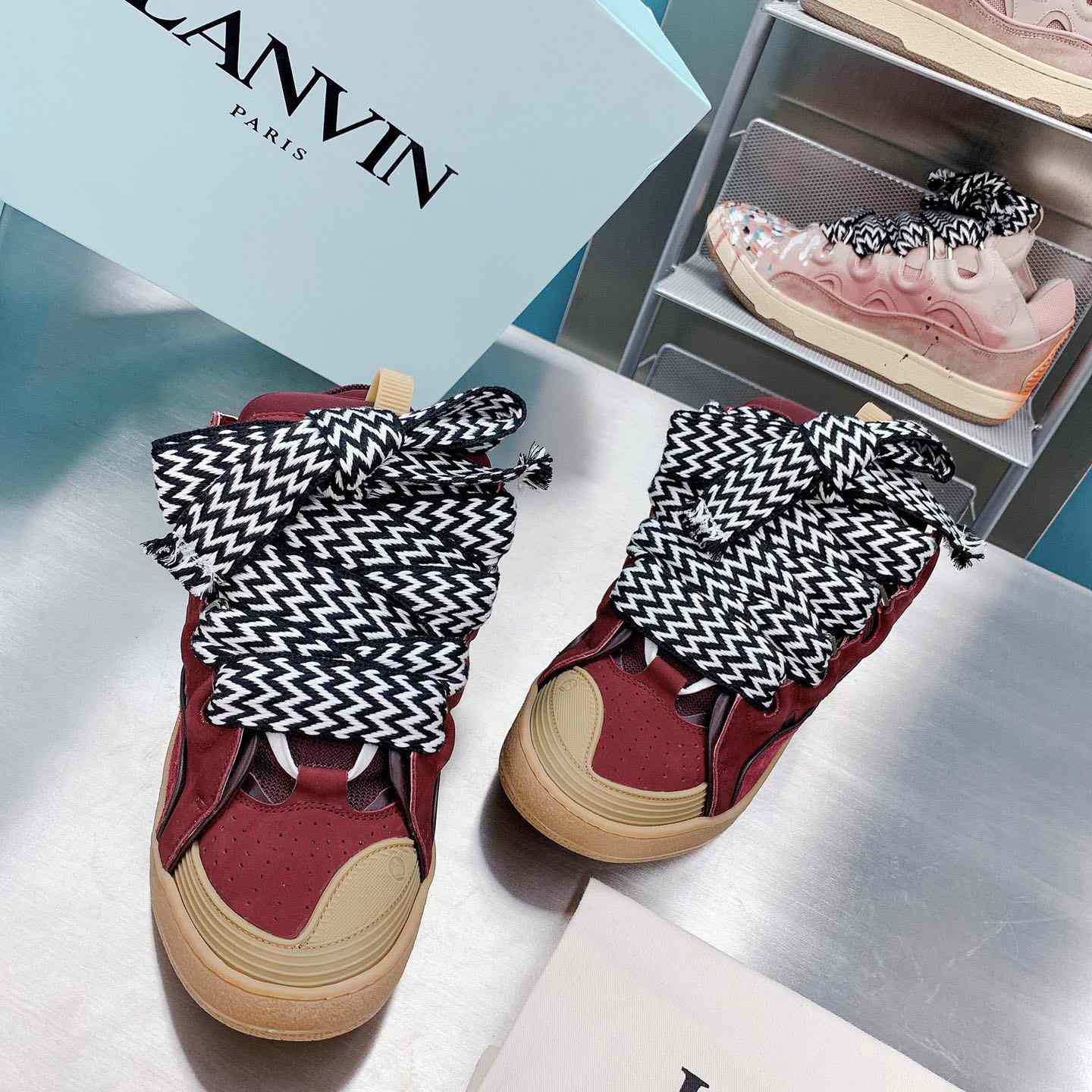 Lanvin Leather Curb Sneakers - PerfectKickZ
