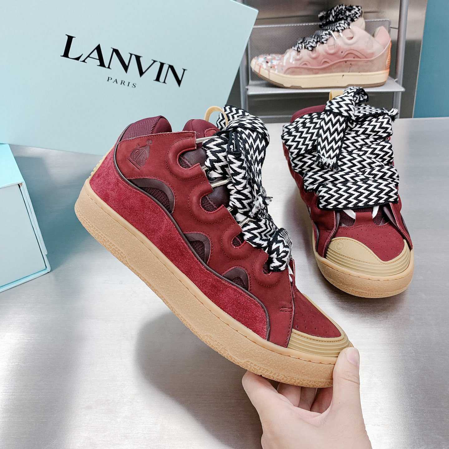 Lanvin Leather Curb Sneakers - PerfectKickZ