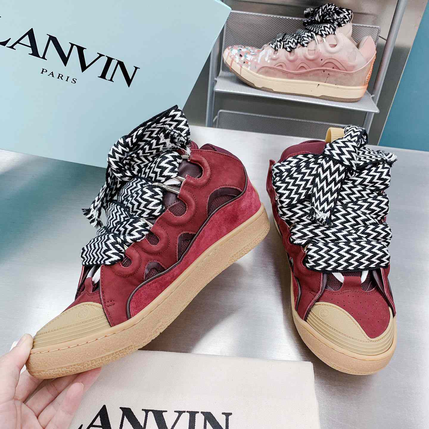Lanvin Leather Curb Sneakers - PerfectKickZ