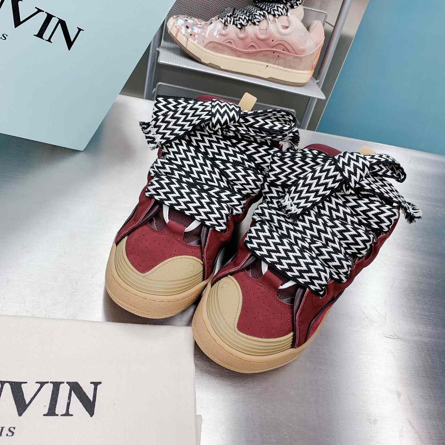 Lanvin Leather Curb Sneakers - PerfectKickZ