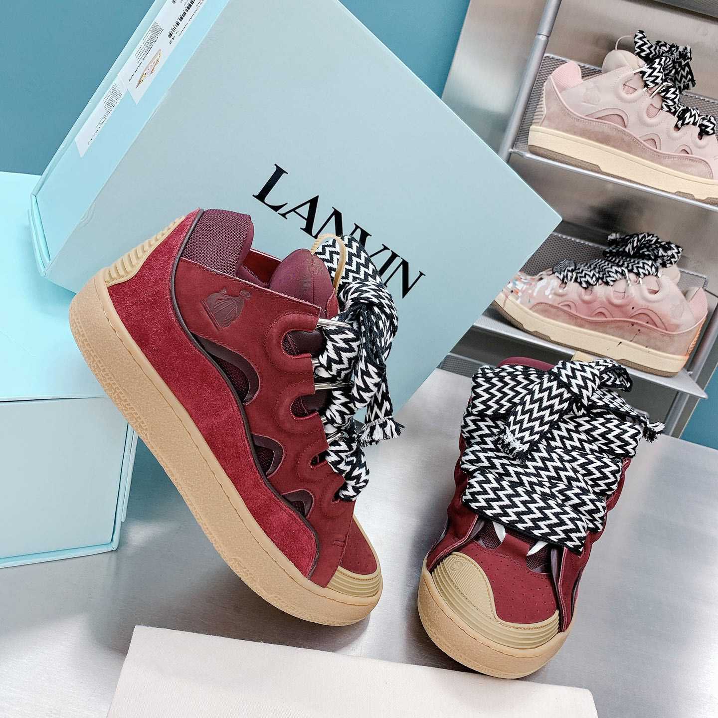 Lanvin Leather Curb Sneakers - PerfectKickZ