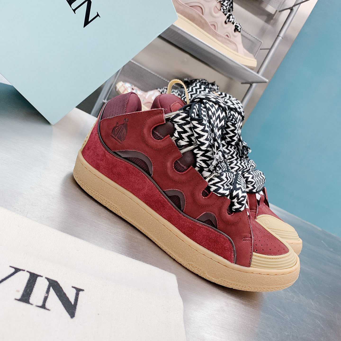 Lanvin Leather Curb Sneakers - PerfectKickZ