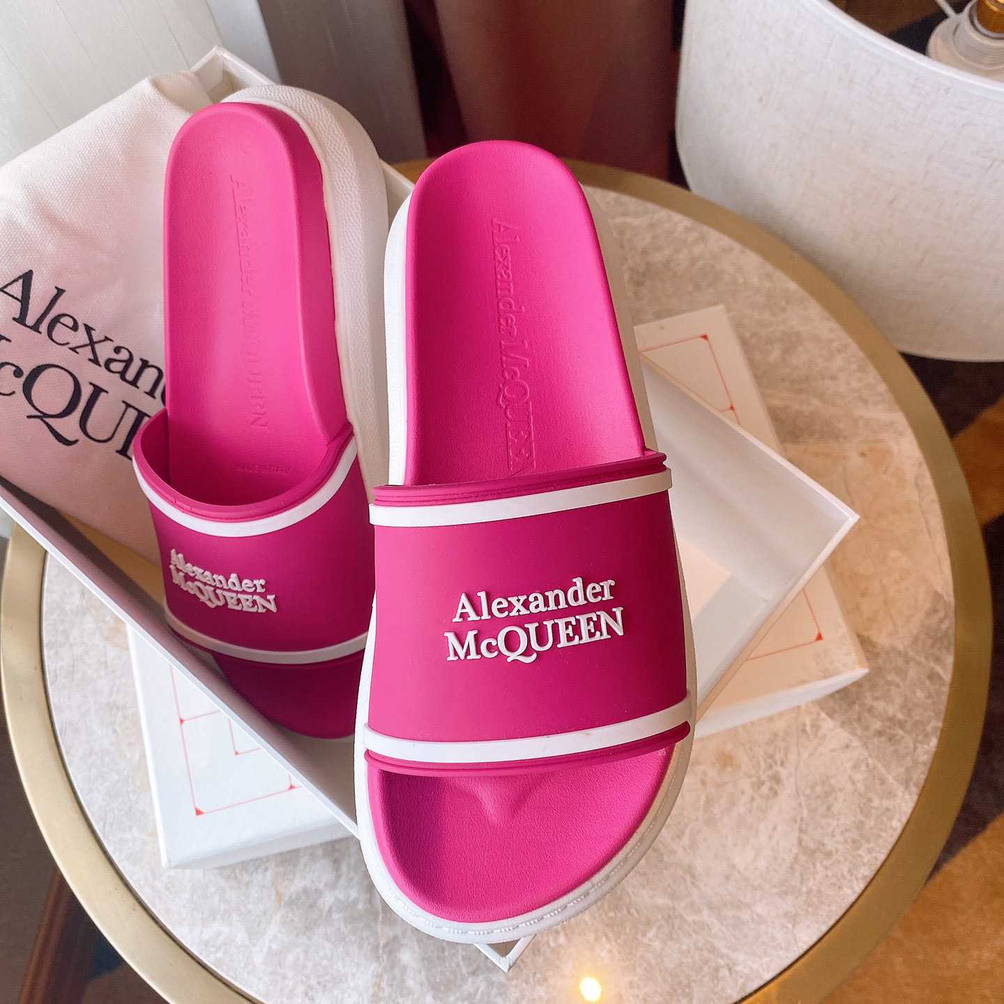 Alexander Mqueen Oversized Hybrid Signature Slide  - PerfectKickZ