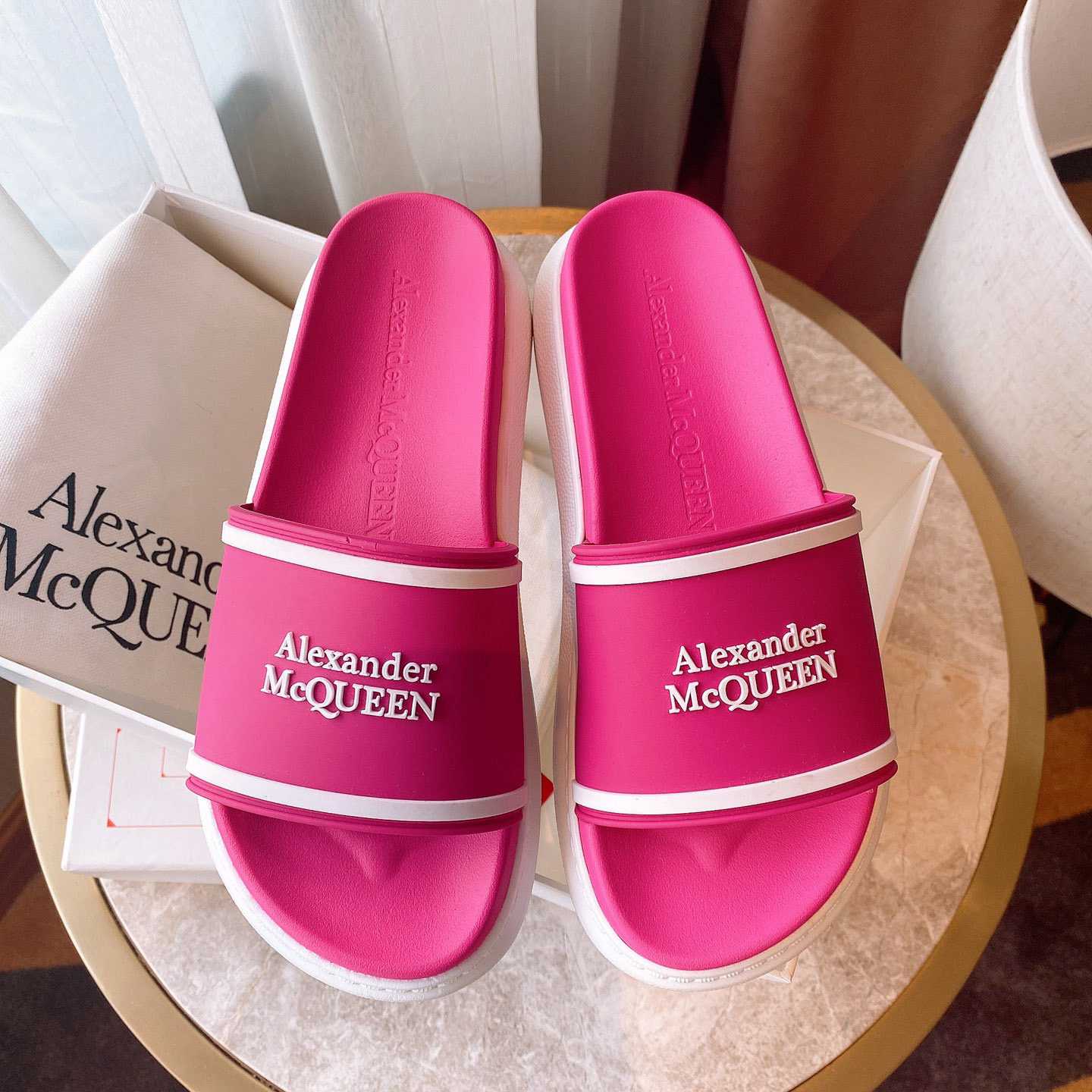 Alexander Mqueen Oversized Hybrid Signature Slide  - PerfectKickZ