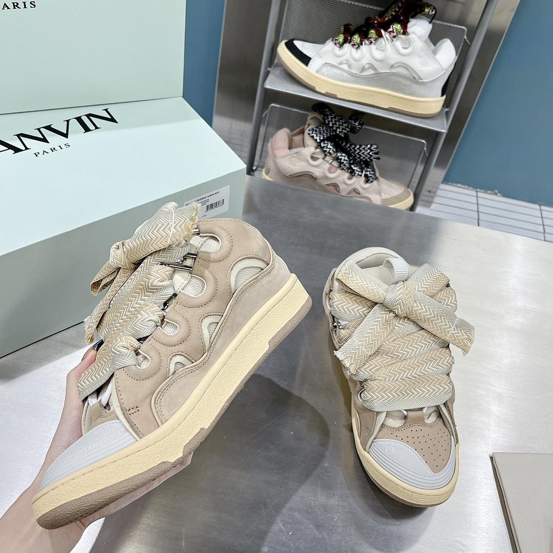 Lanvin Leather Curb Sneakers - PerfectKickZ