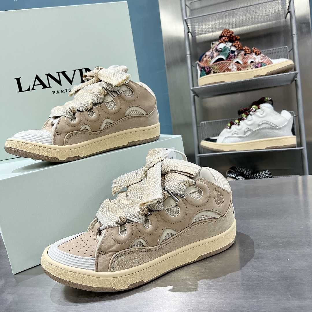 Lanvin Leather Curb Sneakers - PerfectKickZ