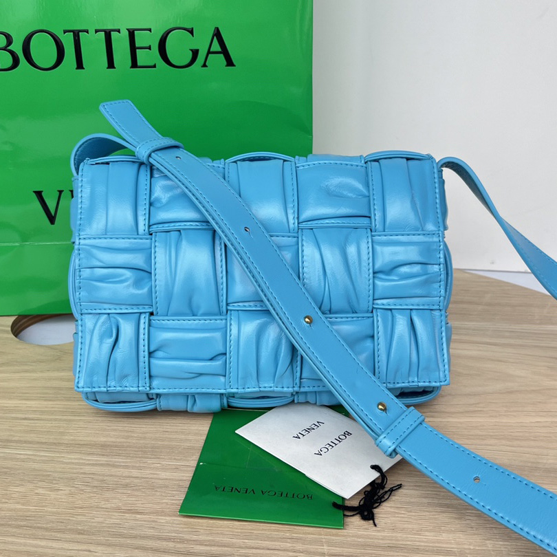 Bottega Veneta Cassette Foulard Intreccio Leather Cross-Body Bag - PerfectKickZ