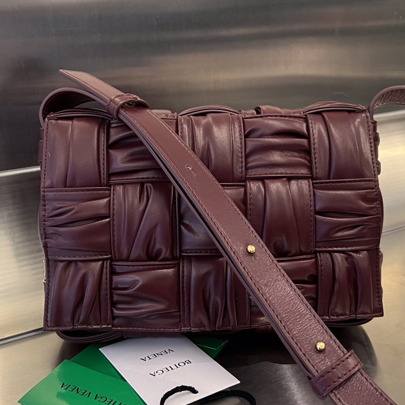 Bottega Veneta Cassette Foulard Intreccio Leather Cross-Body Bag - PerfectKickZ
