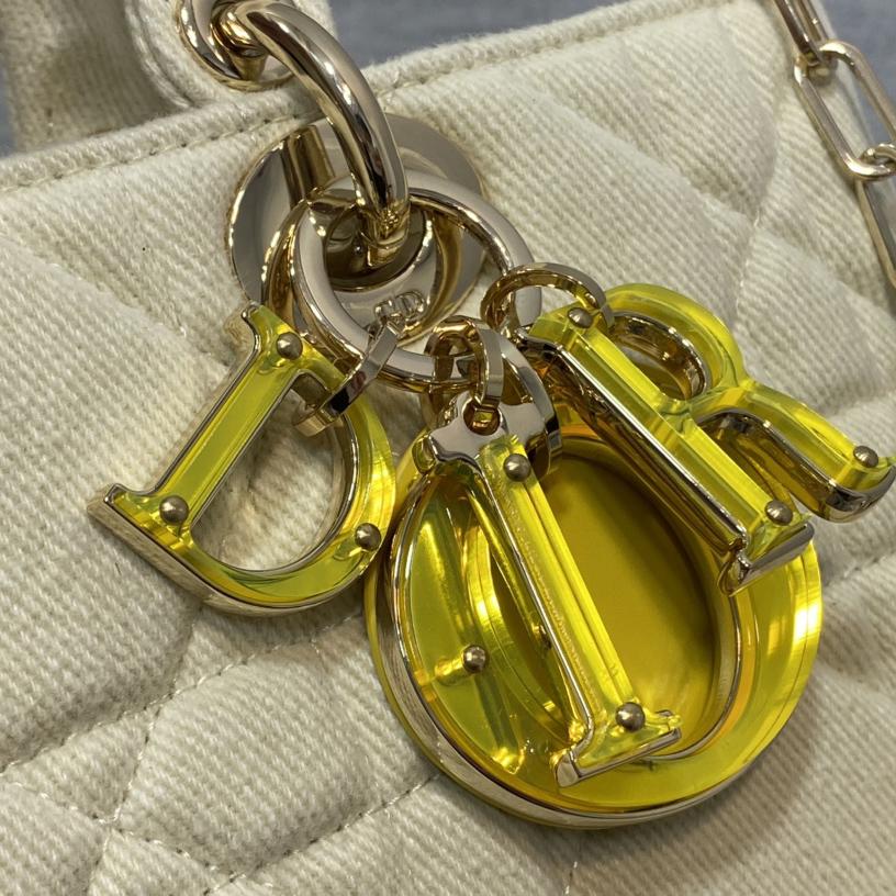Dior Denim Macrocannage Lady D-Joy Yellow(26*6*14cm) - PerfectKickZ