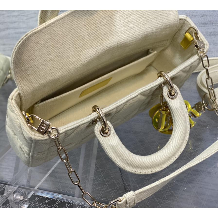 Dior Denim Macrocannage Lady D-Joy Yellow(26*6*14cm) - PerfectKickZ