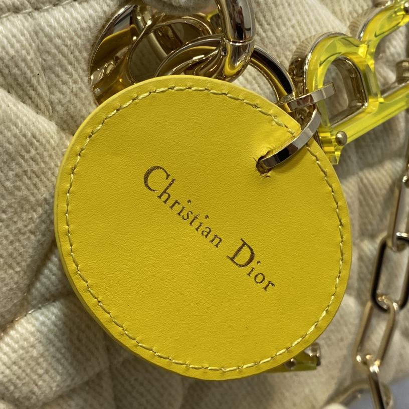 Dior Denim Macrocannage Lady D-Joy Yellow(26*6*14cm) - PerfectKickZ