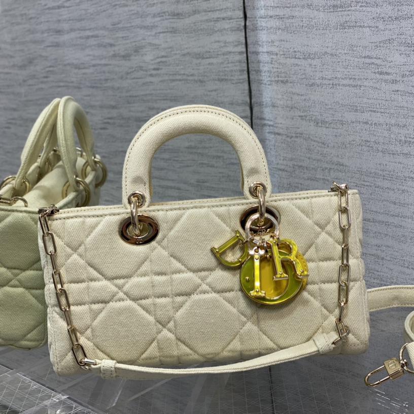 Dior Denim Macrocannage Lady D-Joy Yellow(26*6*14cm) - PerfectKickZ
