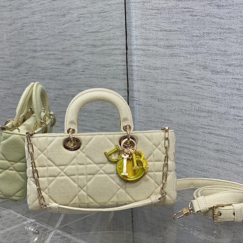 Dior Denim Macrocannage Lady D-Joy Yellow(26*6*14cm) - PerfectKickZ